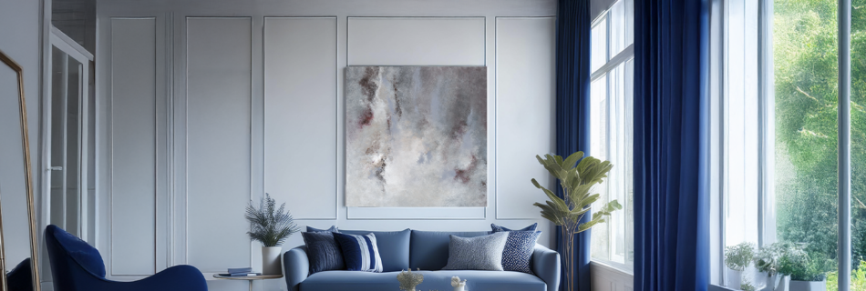 Decoración con cuadro abstracto